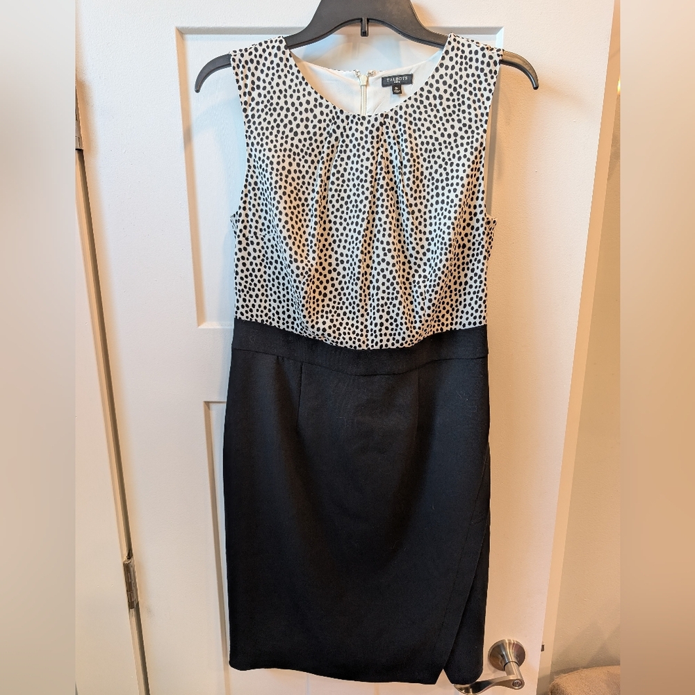 Talbots White and Black Dress